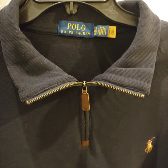 Ralph Lauren Polo Mens Blue Pullover Quarter Zip Mock Collar XXL TTG - Picture 4 of 5
